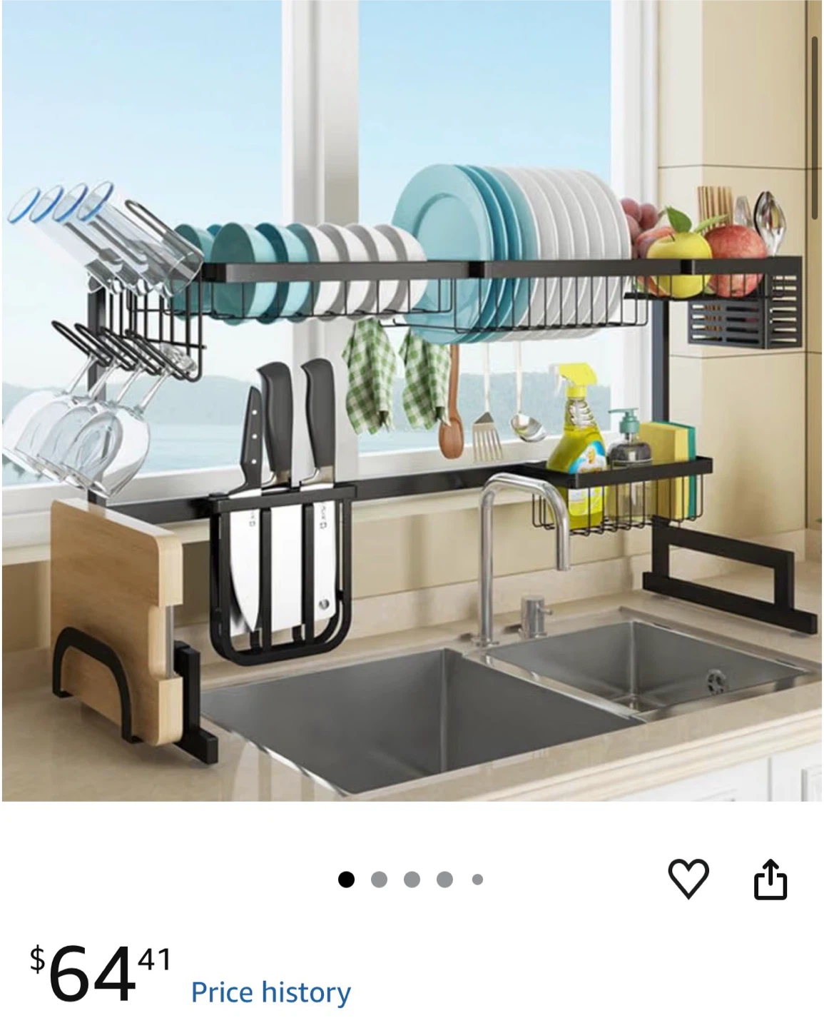 Black Metal Over-the-Sink Dish Drying Rack - photo 3