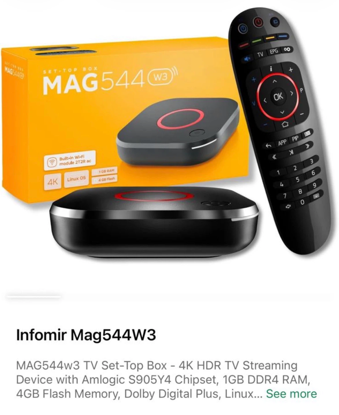 Infomir Mag544W3 TV Set-Top Box