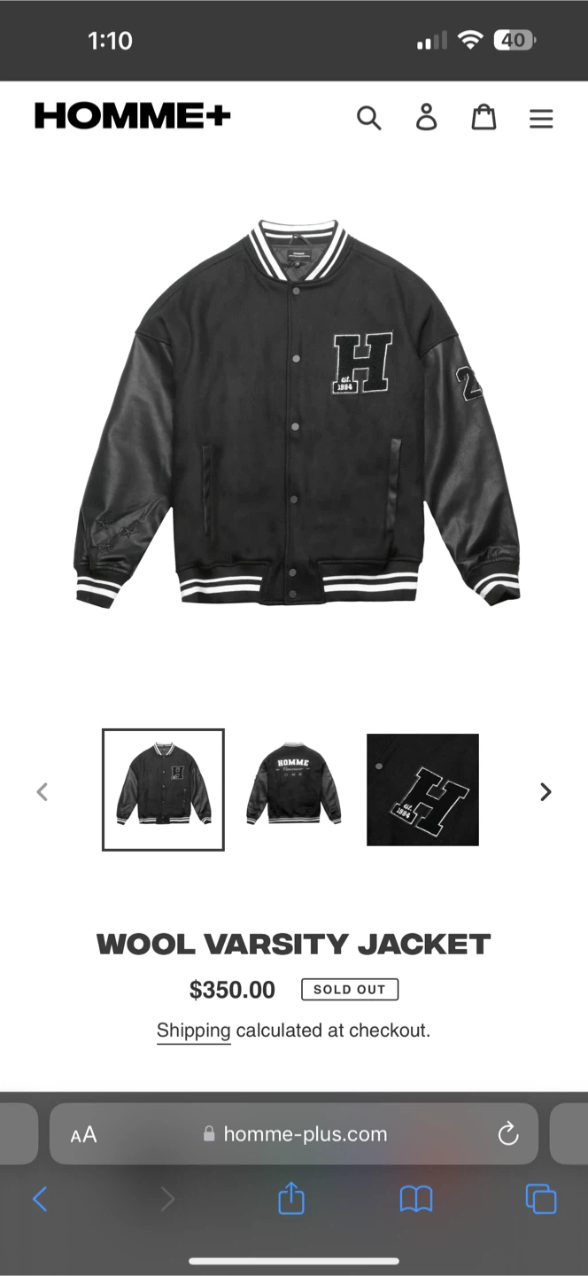HOMME+ Vancouver Wool Varsity Jacket - photo 2