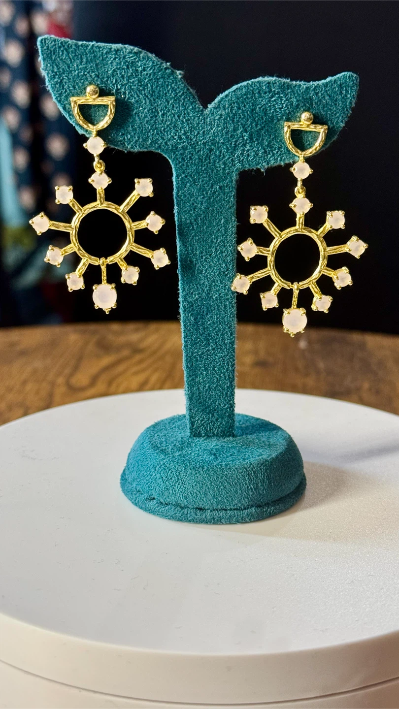 18k Gold Sunburst hand crafted earrings
