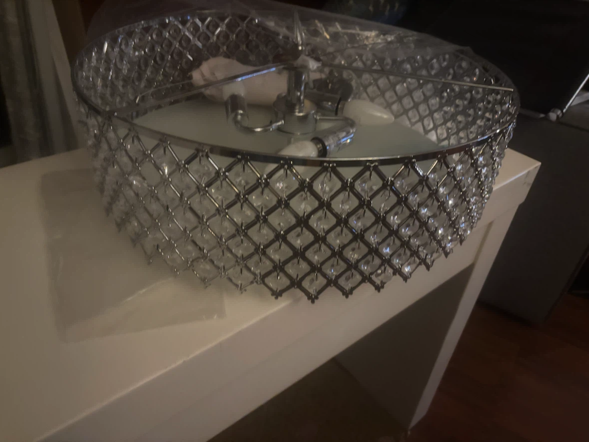 Hampton Bay Lucian 18” Crystal  Ceiling Light Fixture - photo 2