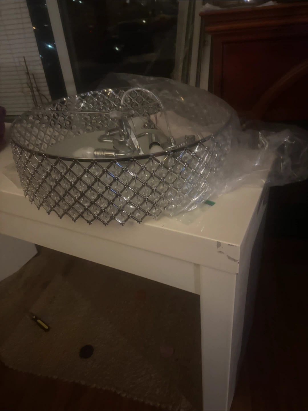 Hampton Bay Lucian 18” Crystal  Ceiling Light Fixture - photo 3
