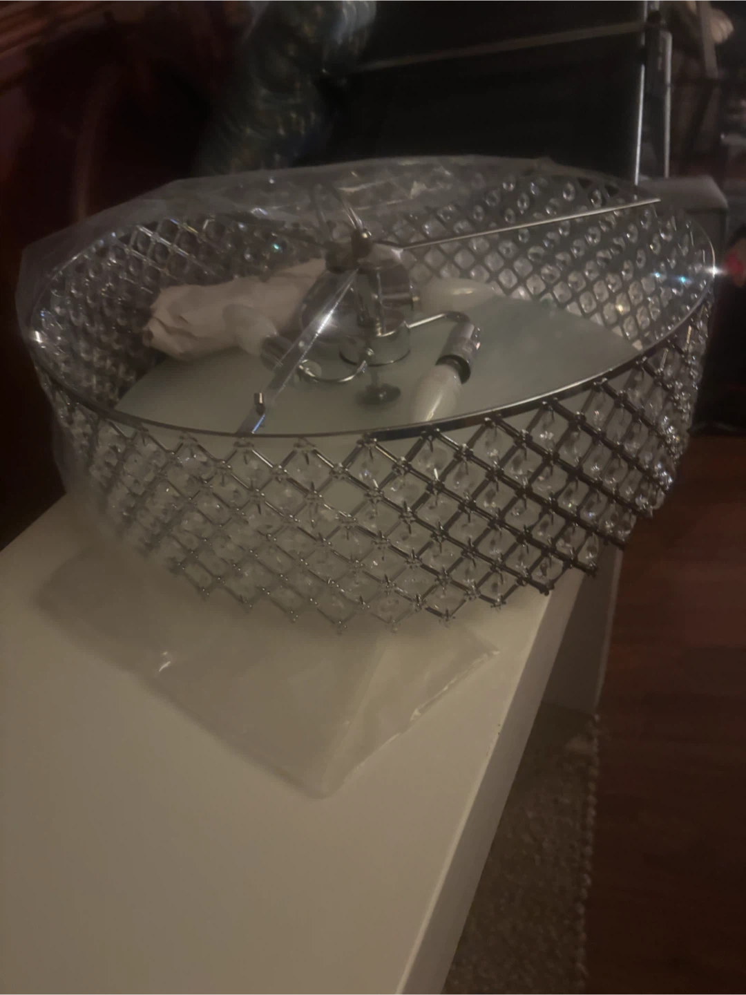 Hampton Bay Lucian 18” Crystal  Ceiling Light Fixture - photo 5