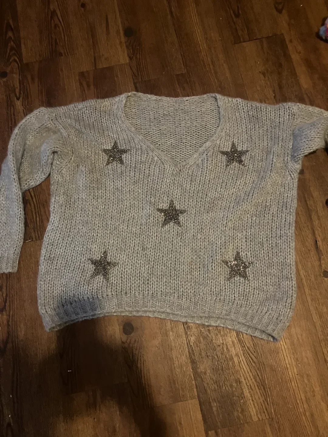 GOLDEN GOOSE Grey Star Knit Sweater