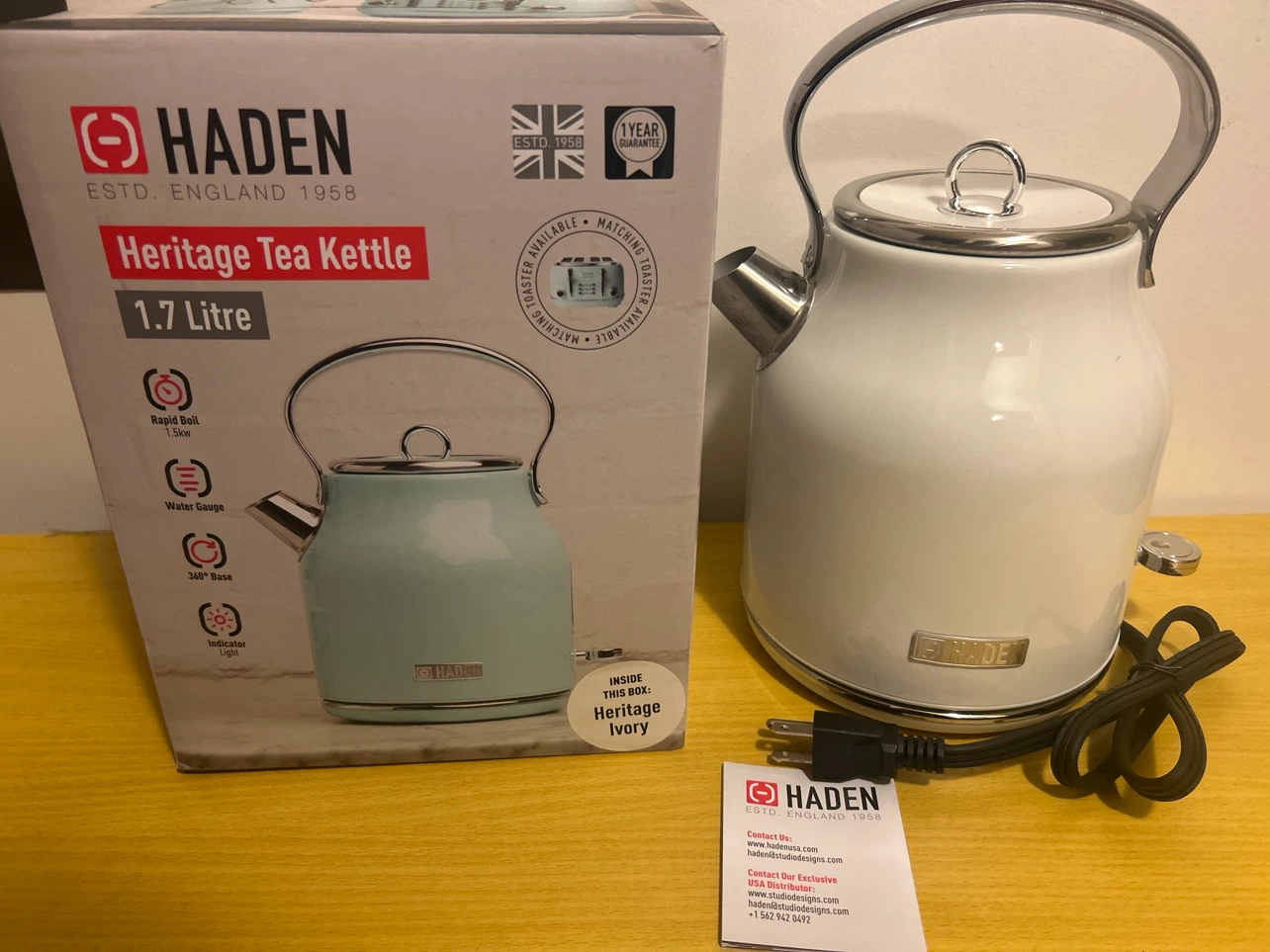 Haden Heritage Tea Kettle - 1.7 Litre - Ivory - photo 2