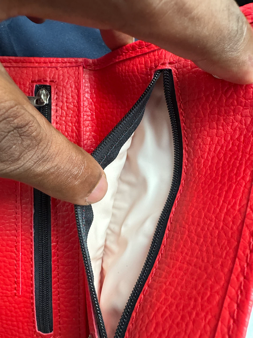 Red Bifold Wallet with Zippers - photo 5