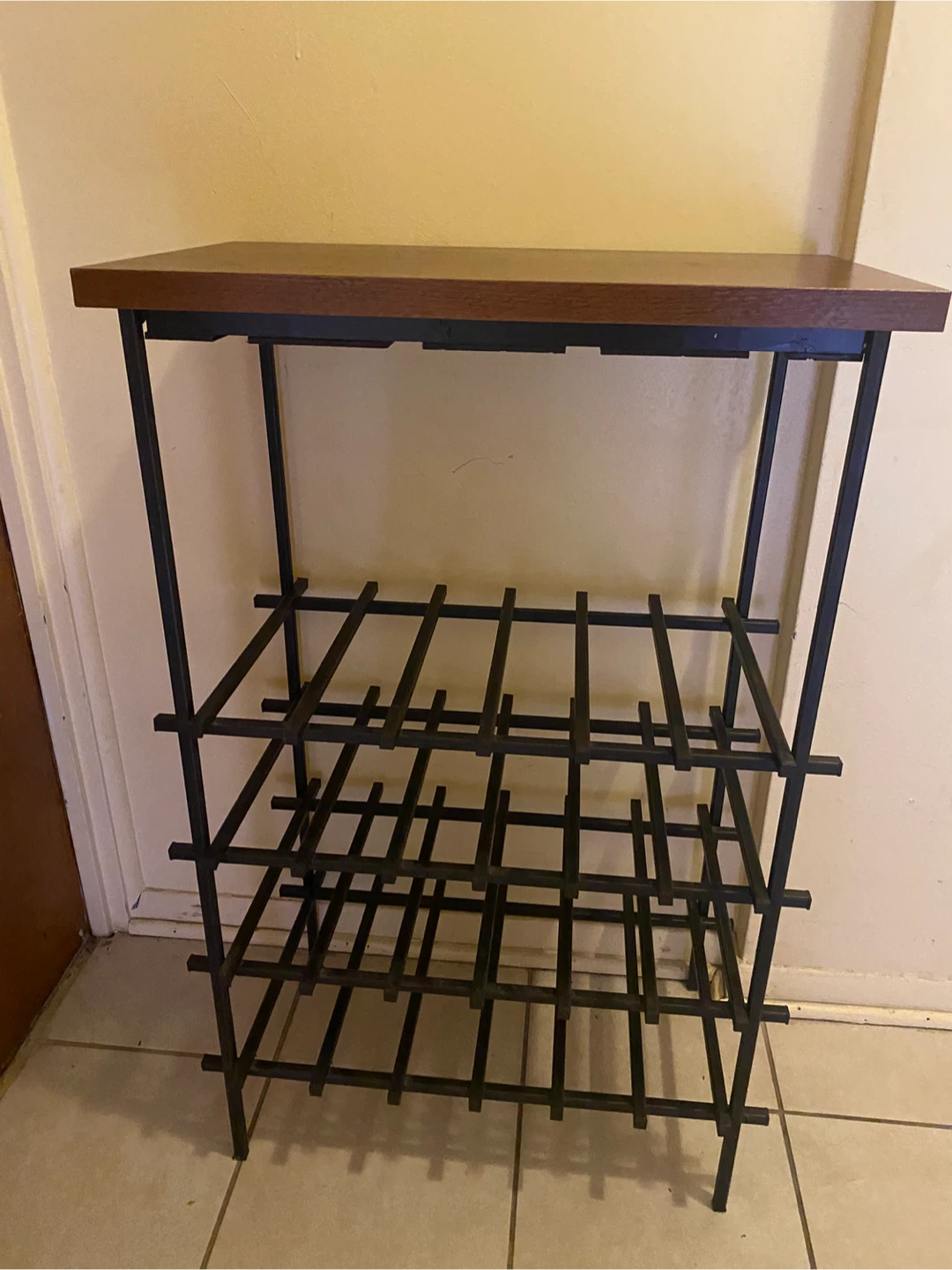 Wine Rack with Wooden Top - photo 2