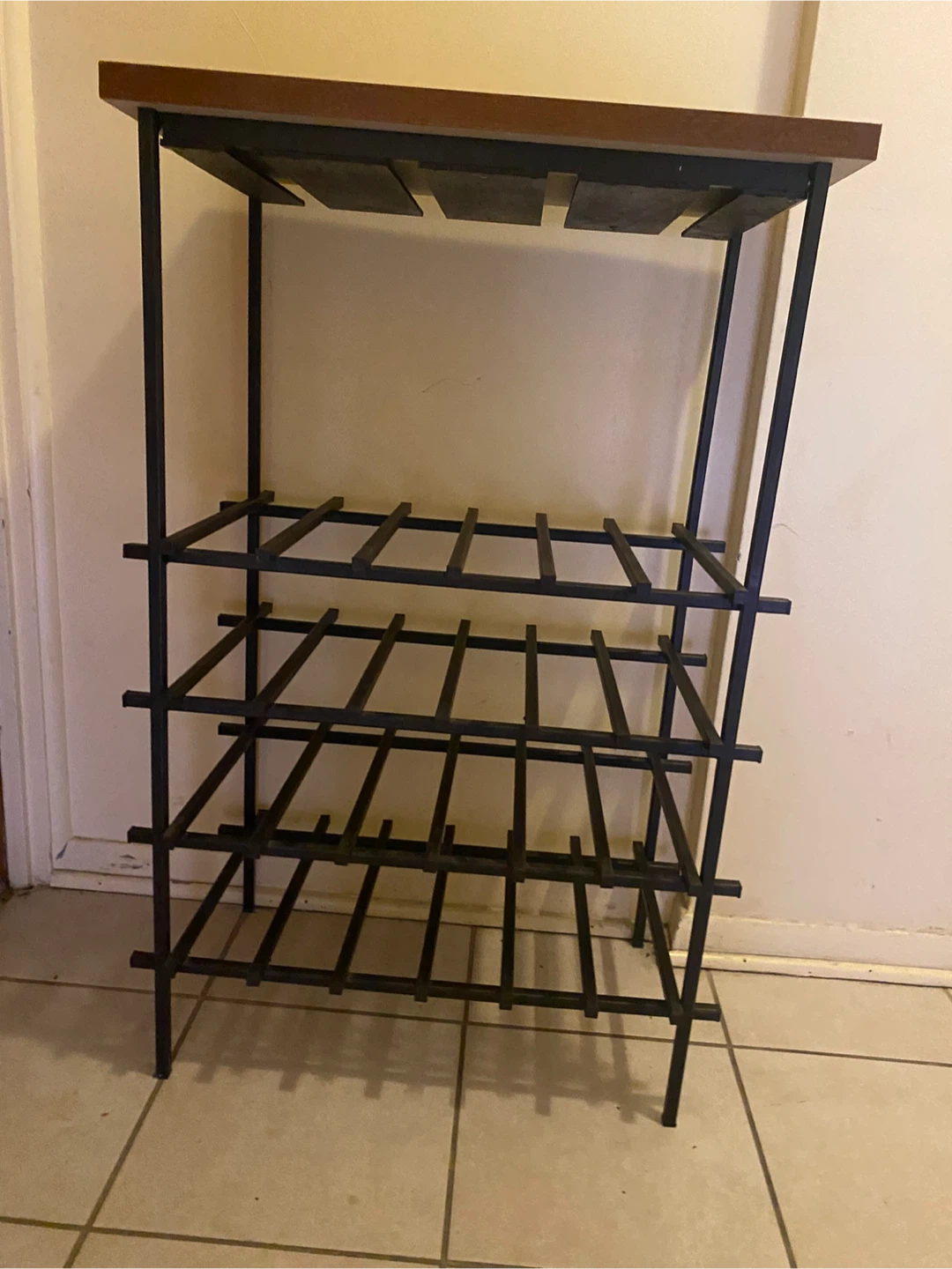 Wine Rack with Wooden Top