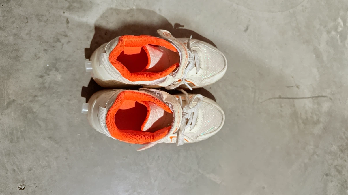 White and Orange Roller Shoes - Size 35