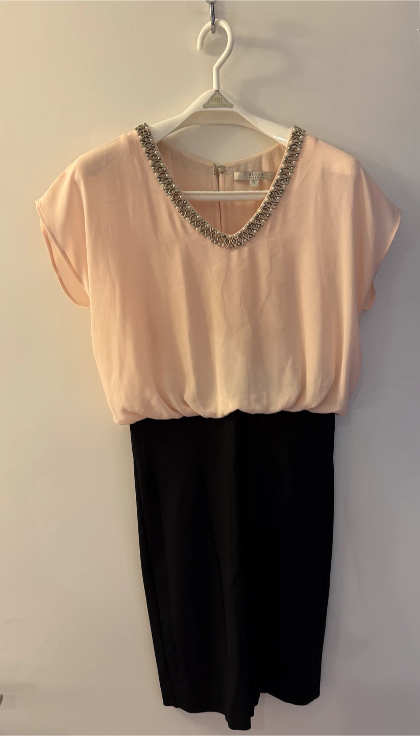 GUESS Los Angeles Pink & Black Embellished Dress Size S