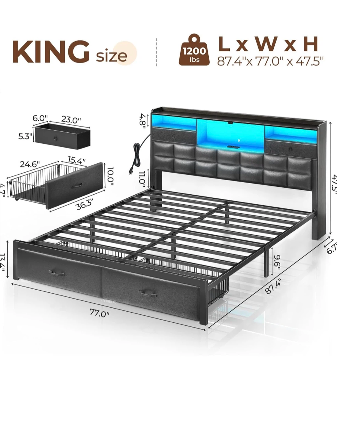 King Size Bed Frame - excellent condition