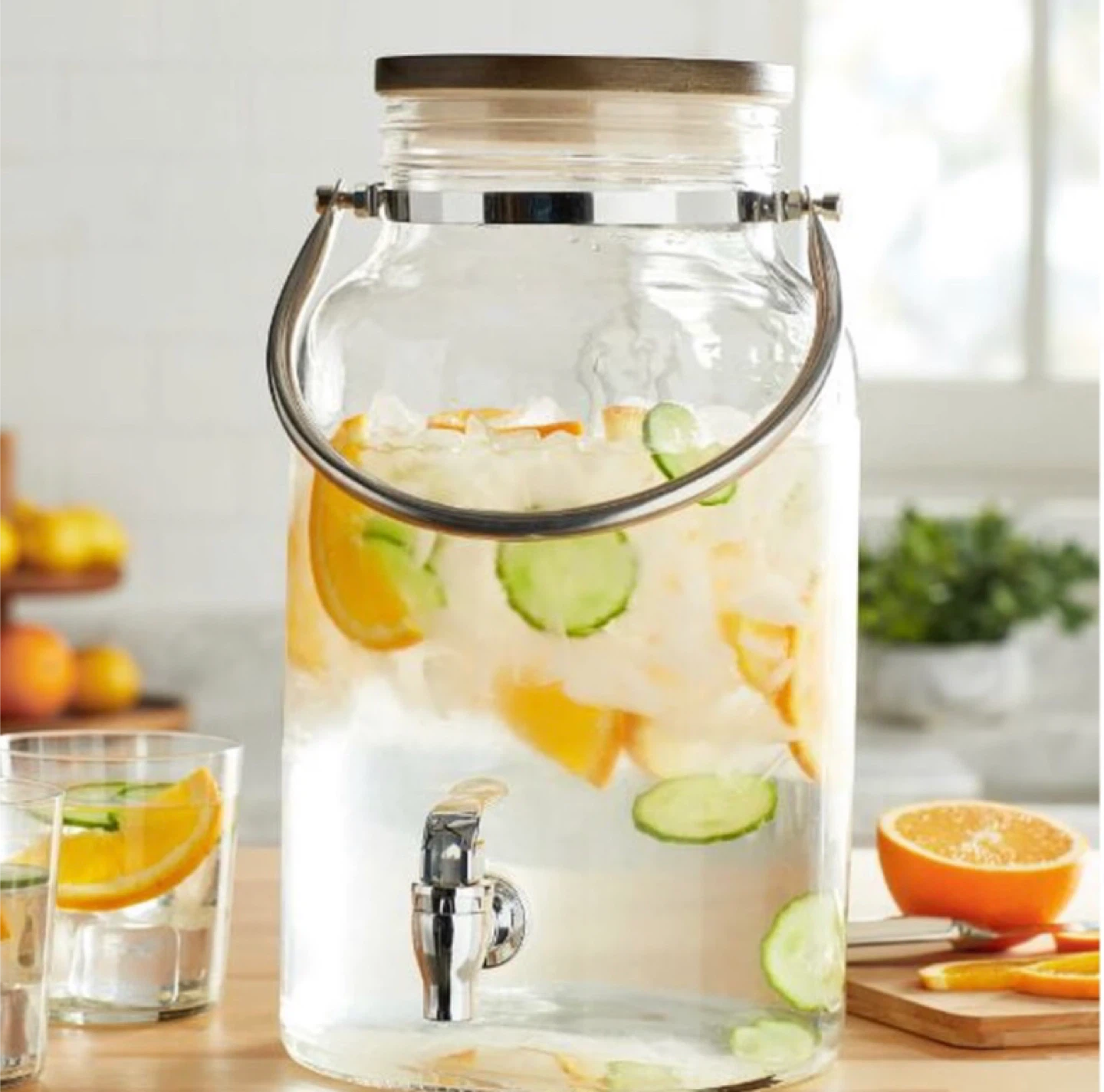 Glass Beverage Dispenser with Spigot