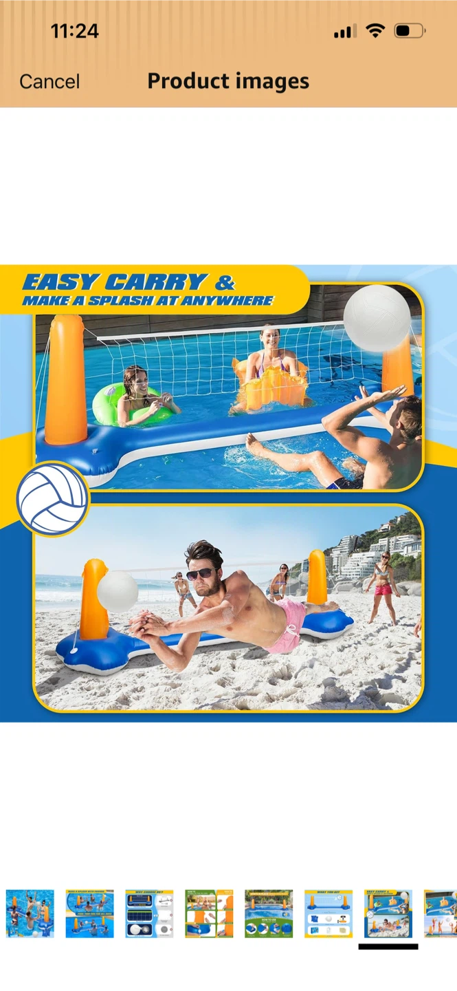 New-Inflatable Volleyball Court for Pool or Beach