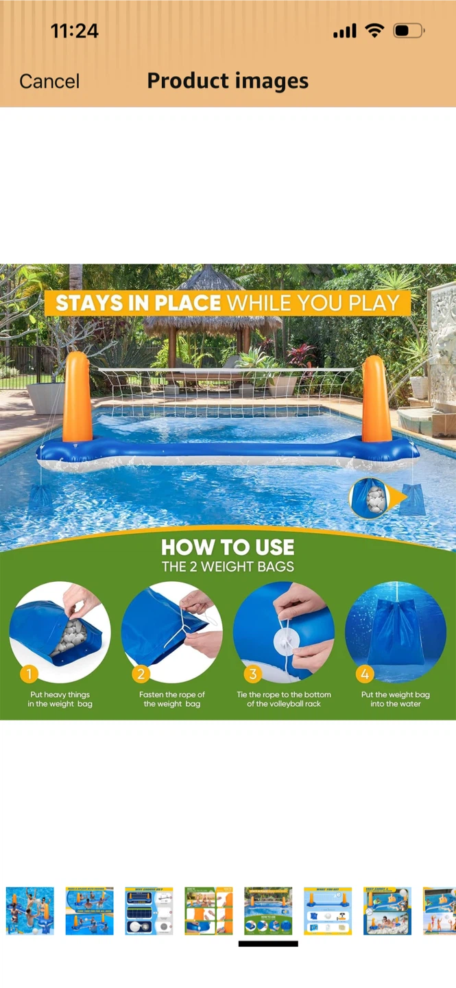 New-Inflatable Volleyball Court for Pool or Beach - photo 4