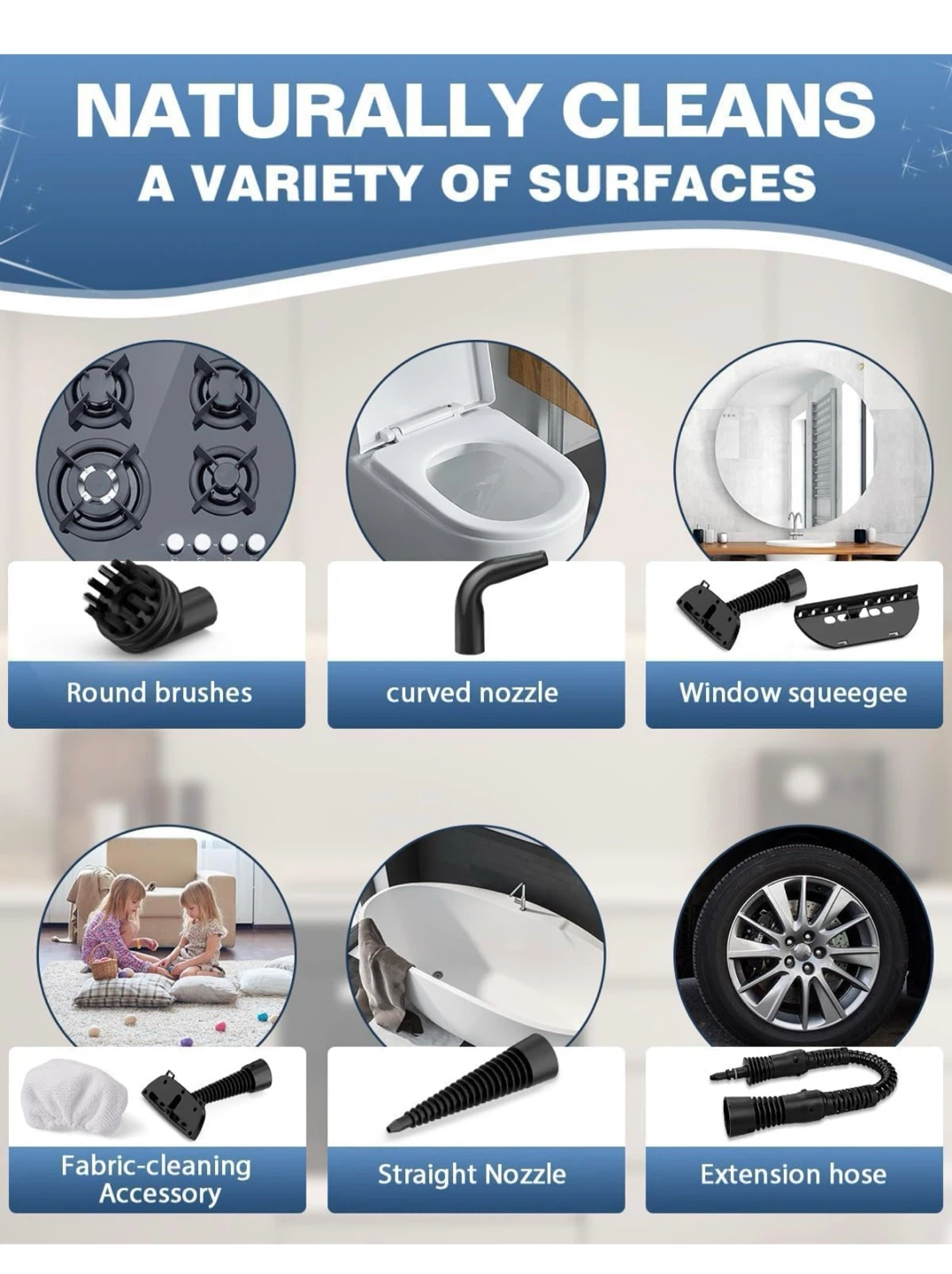 KLONA Handheld Steam Cleaner with 10 Accessories - photo 4