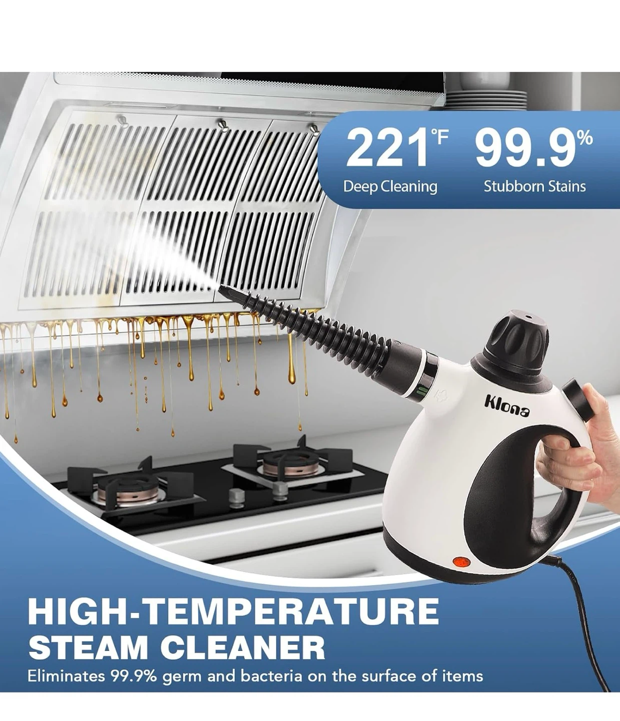 KLONA Handheld Steam Cleaner with 10 Accessories - photo 5