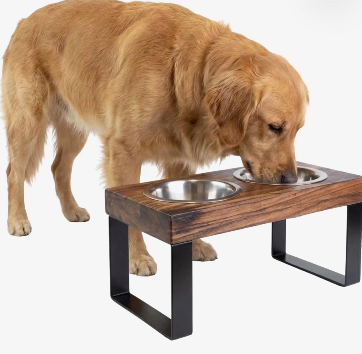 Elevated Dog Bowls - Wood & Stainless Steel - photo 3