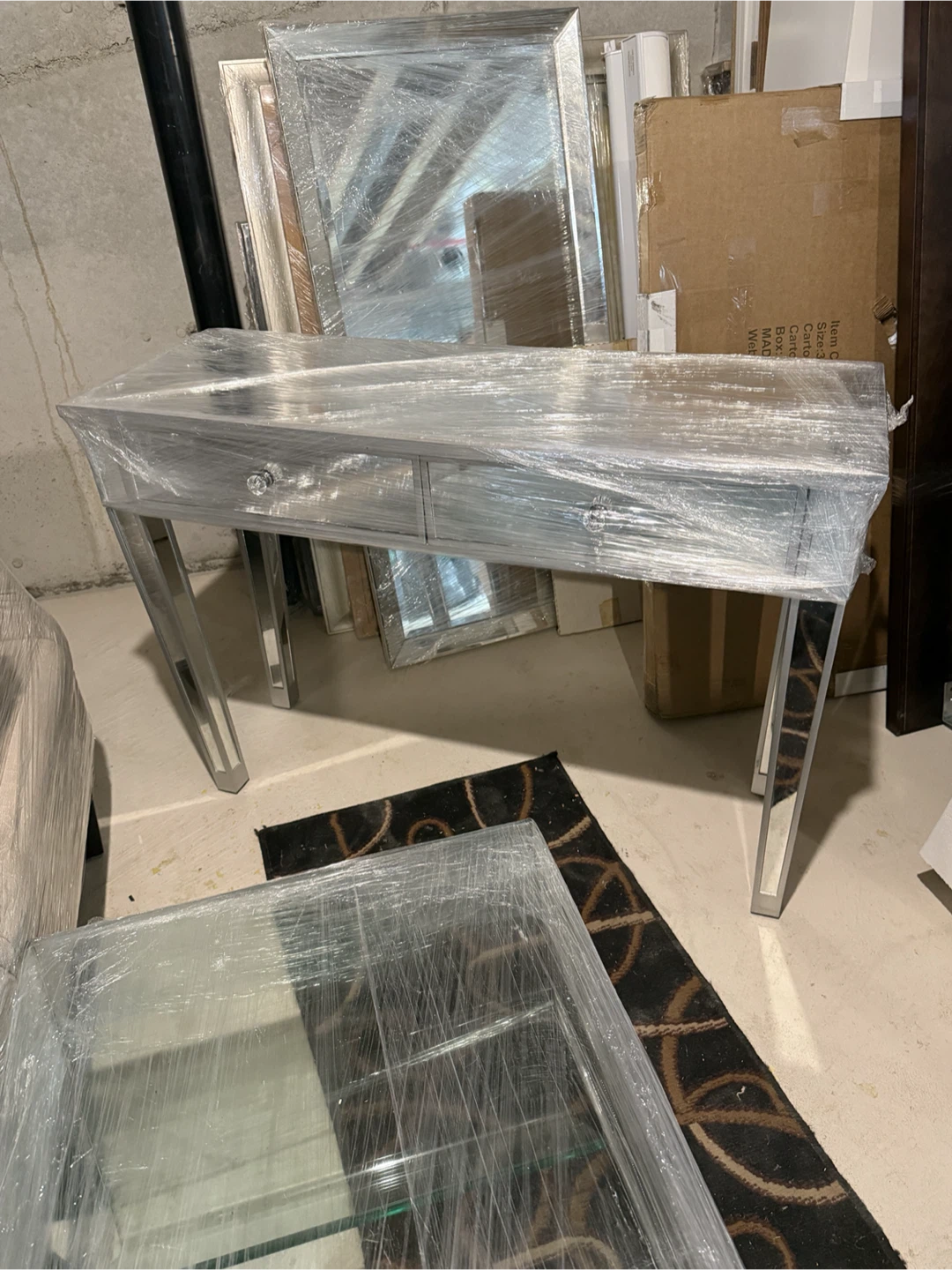 Mirrored Console Table with 2 Drawers - photo 5