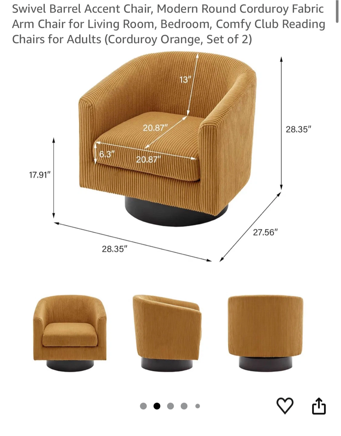 Unopened… Unassembled (In Box)… Swivel Barrel Accent Chairs - photo 3