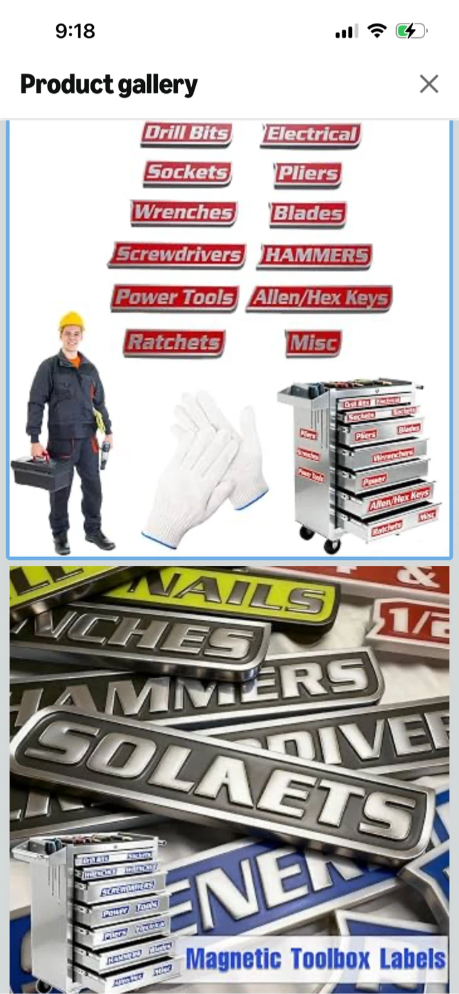 New-Magnetic Toolbox Labels with Work Gloves