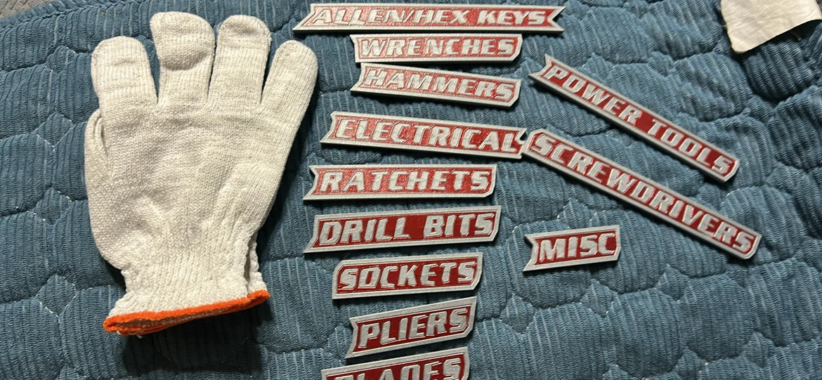 New-Magnetic Toolbox Labels with Work Gloves - photo 2
