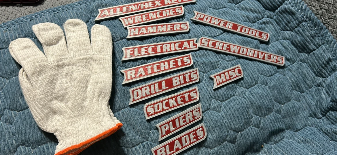 New-Magnetic Toolbox Labels with Work Gloves - photo 4