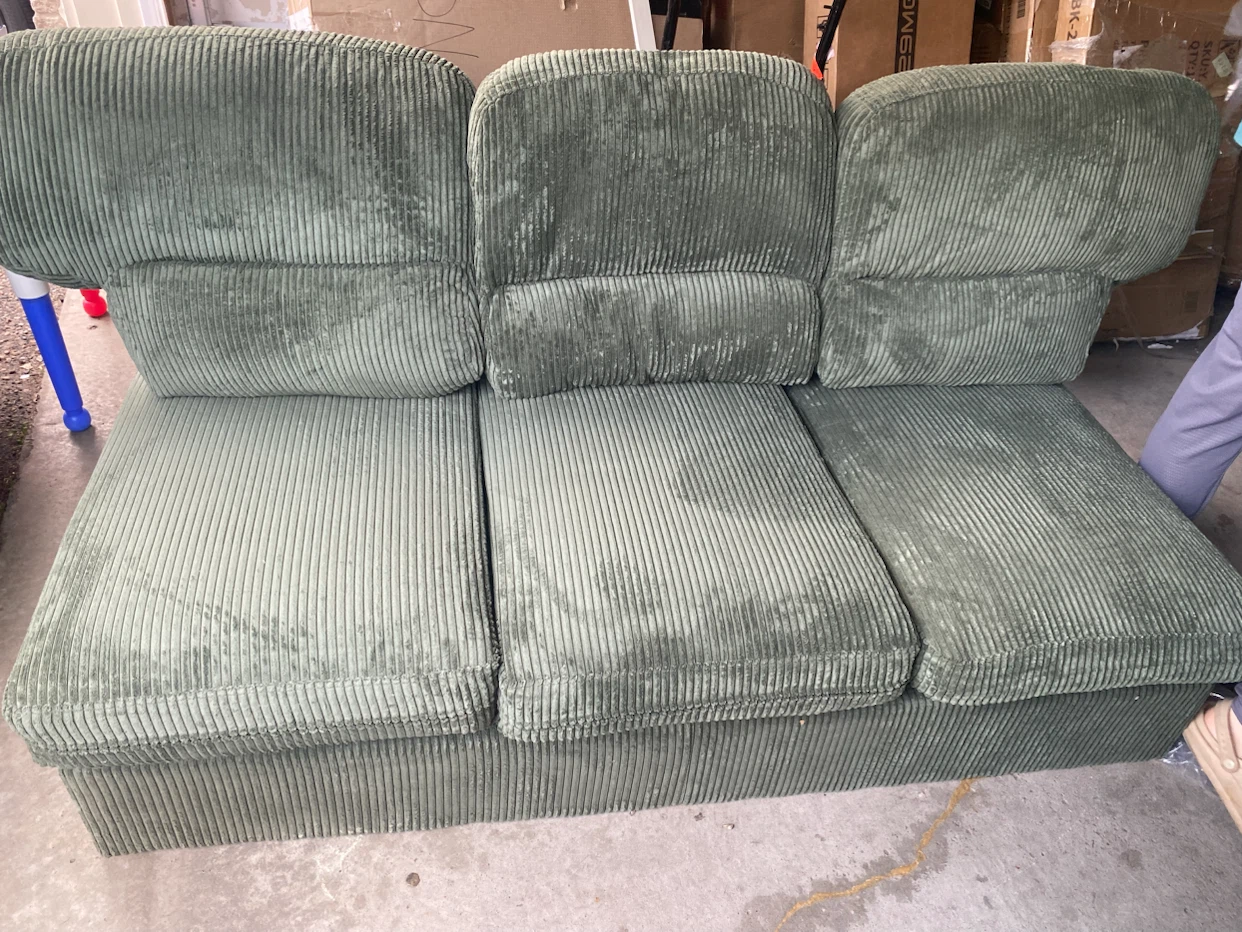 Green Corduroy Sofa - photo 2