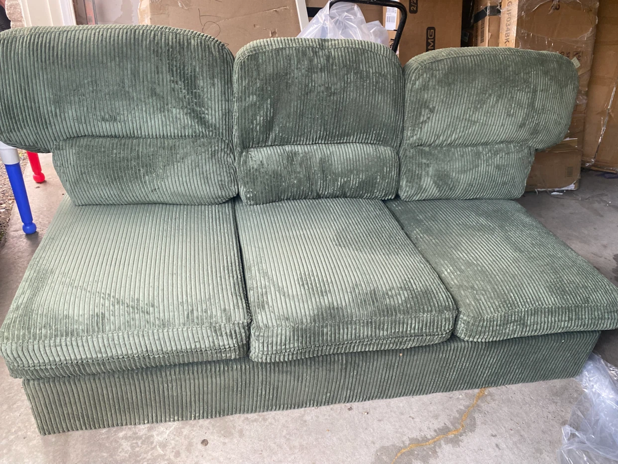 Green Corduroy Sofa - photo 3
