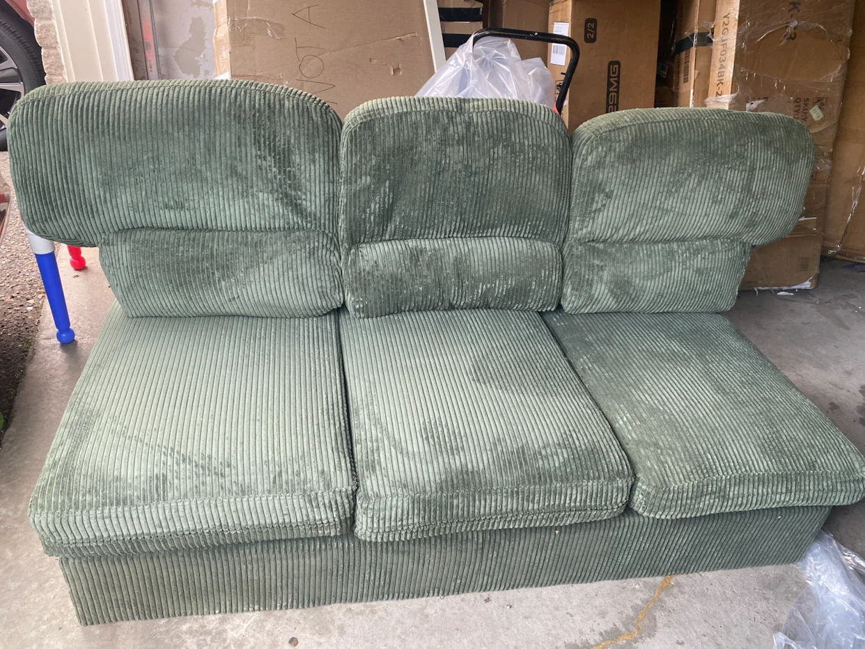 Green Corduroy Sofa - photo 5