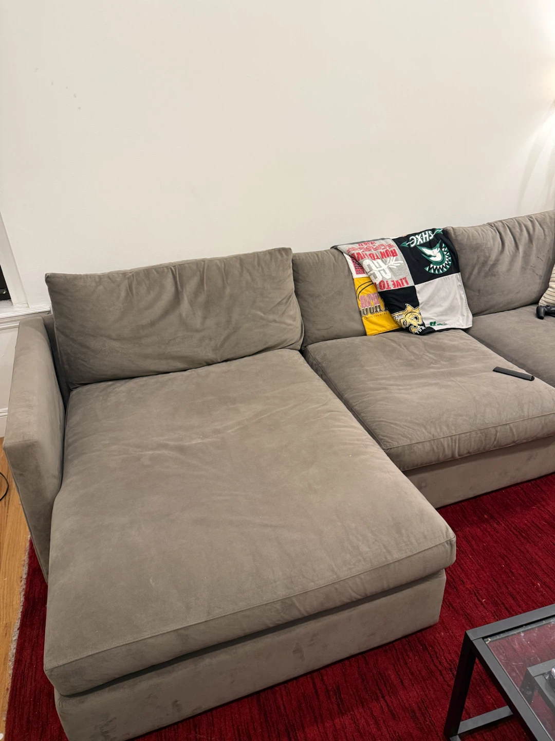Crate and Barrel Lounge Gray Sectional Couch