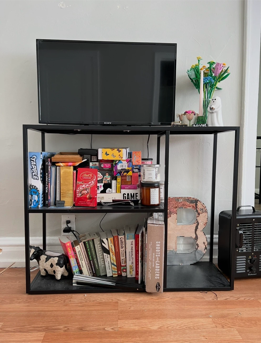 Black Metal Console Table / TV Stand