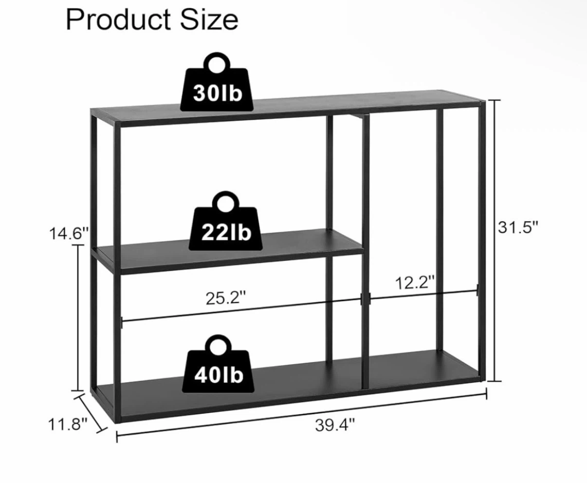 Black Metal Console Table / TV Stand - photo 2