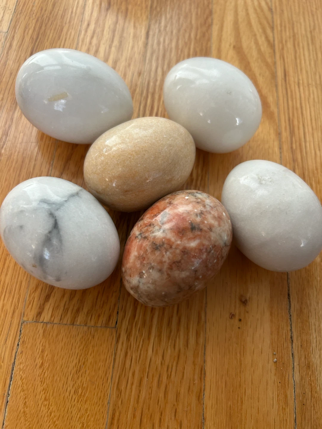 Set of 6 Decorative Stone Eggs