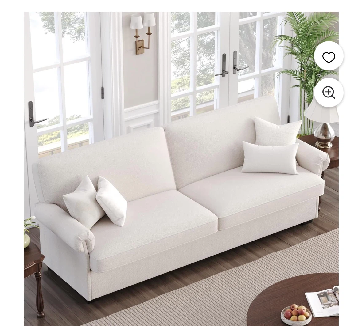 Cream coloured 2-seater sofa - photo 3