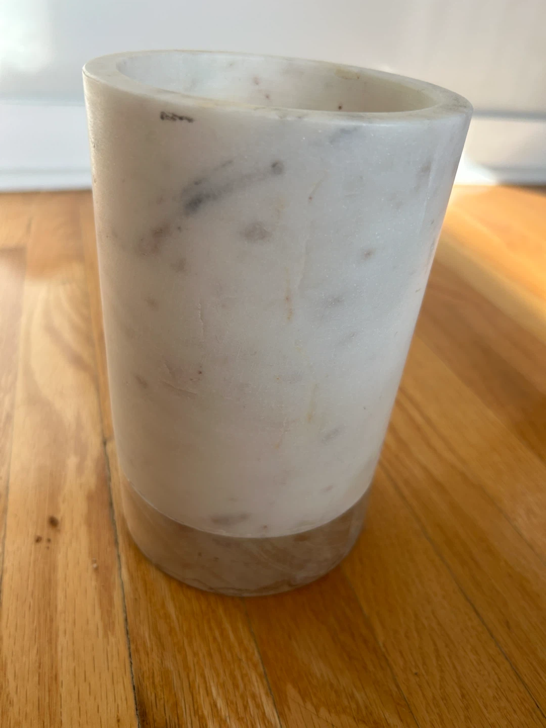 Marble and Wood Cylindrical Holder