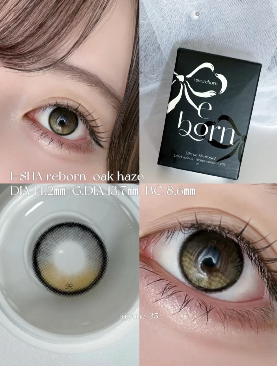 Brand New - I-SHA Reborn Oak Haze Lenses 1 month