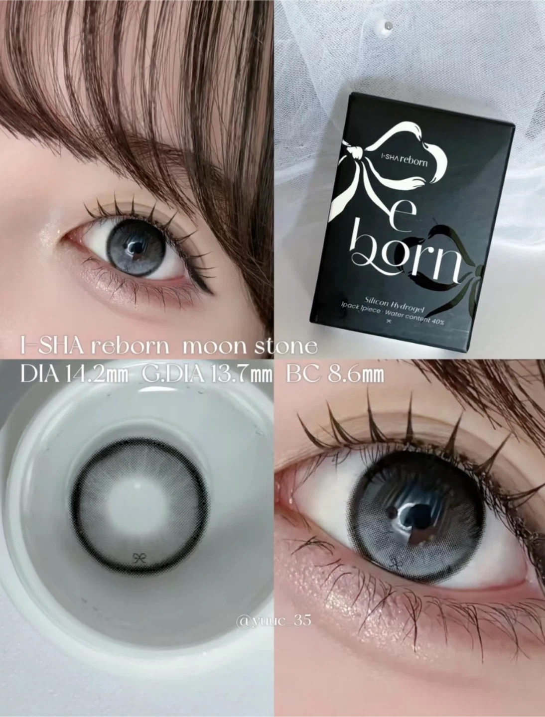 Brand New - I-SHA Reborn Moon Stone Lenses 1 month