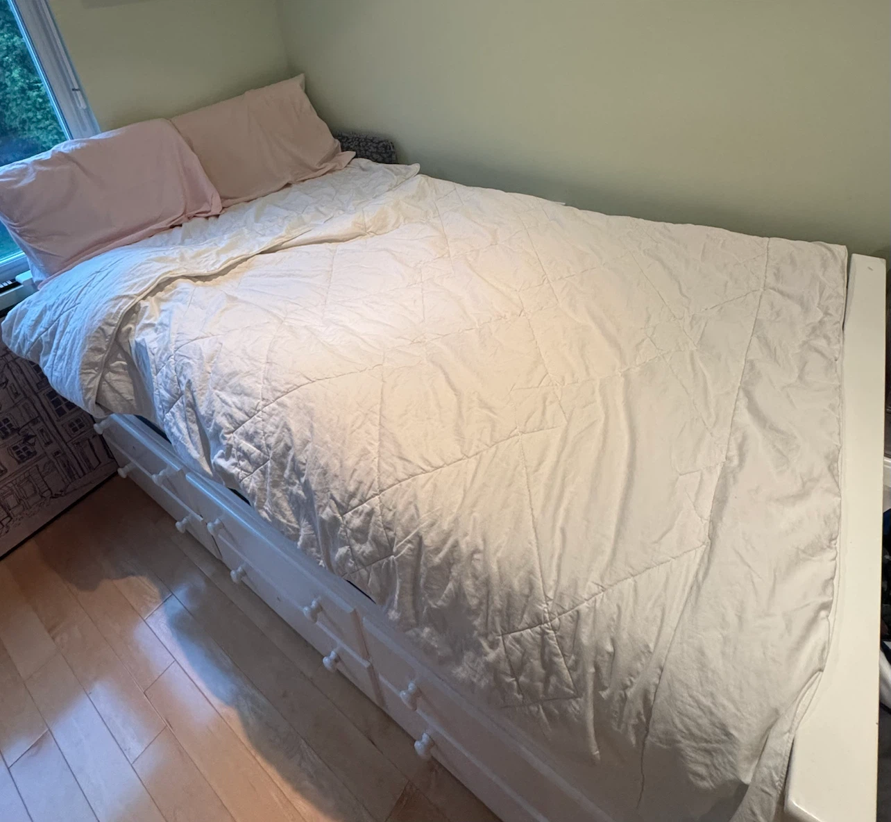 White 3-Piece Twin Captain Bed with Trundle
