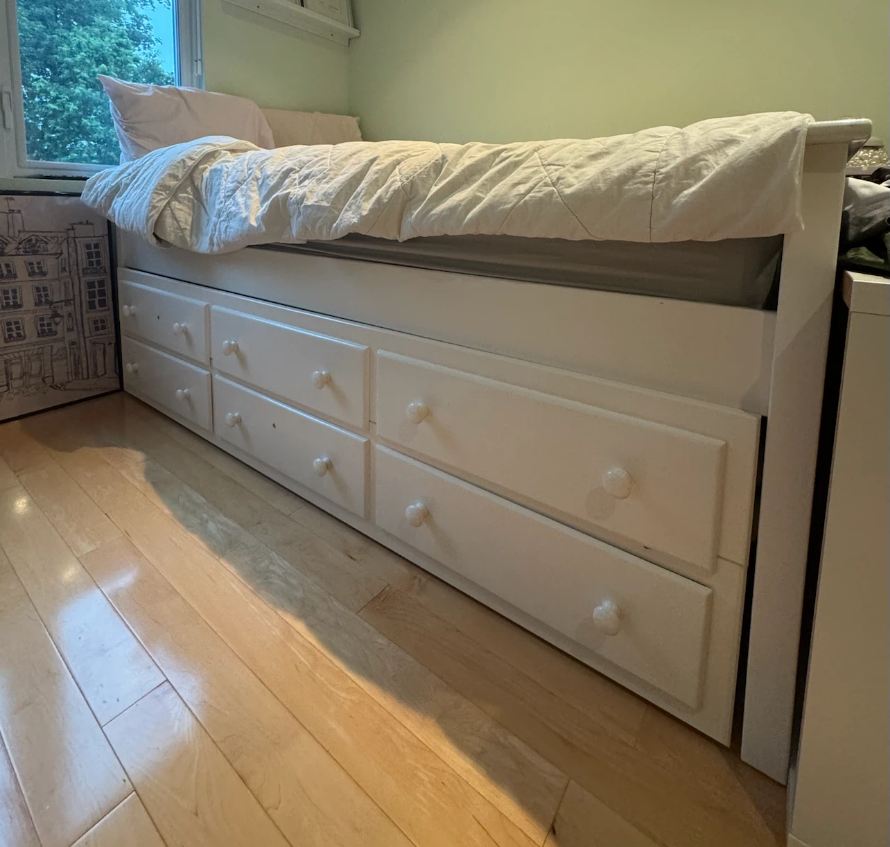 White 3-Piece Twin Captain Bed with Trundle - photo 2