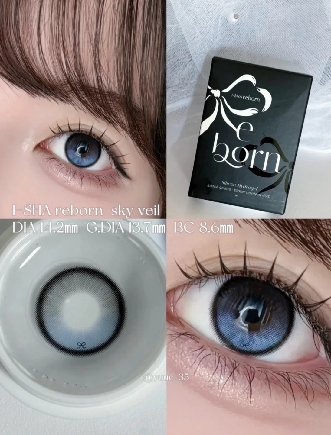 Brand New - I-SHA Reborn Sky Veil Lenses 1 month
