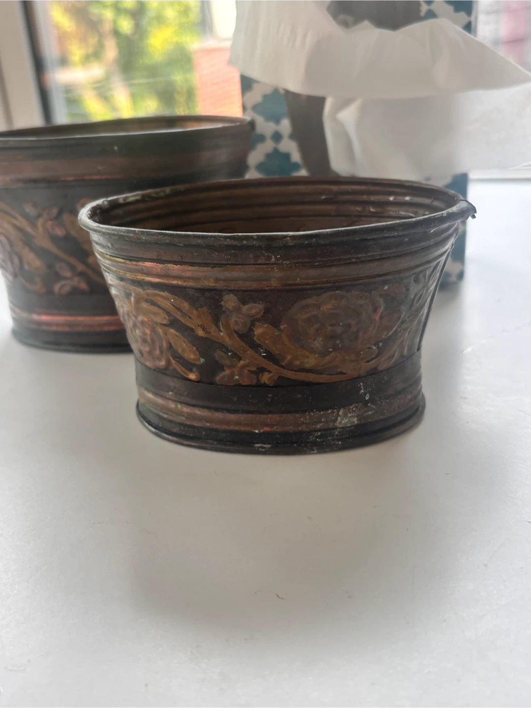 Decorative Metal Planters (Set of 2)
