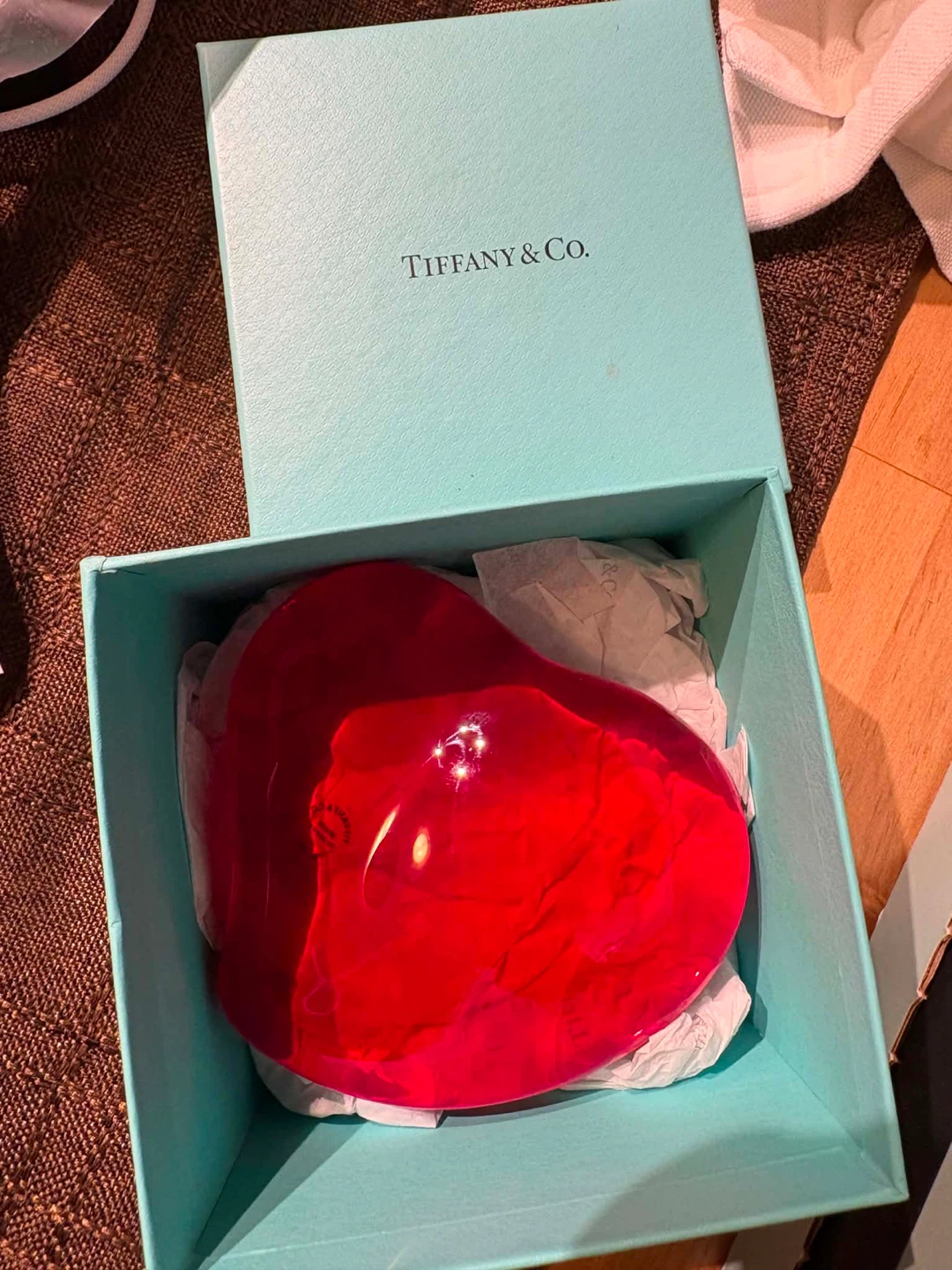 Tiffany & Co. Red Heart Paper Weight
