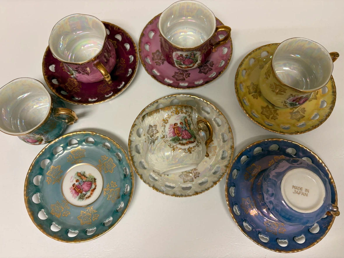 Vintage Tea Cup and Saucer Set - 5 Piece