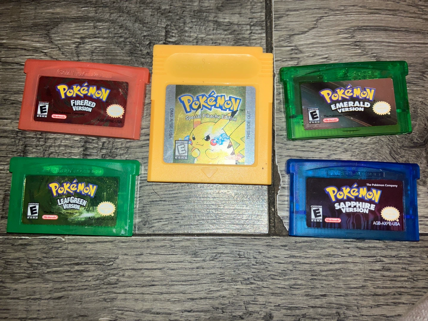 Pokémon Game Boy Advance Game Cartridges