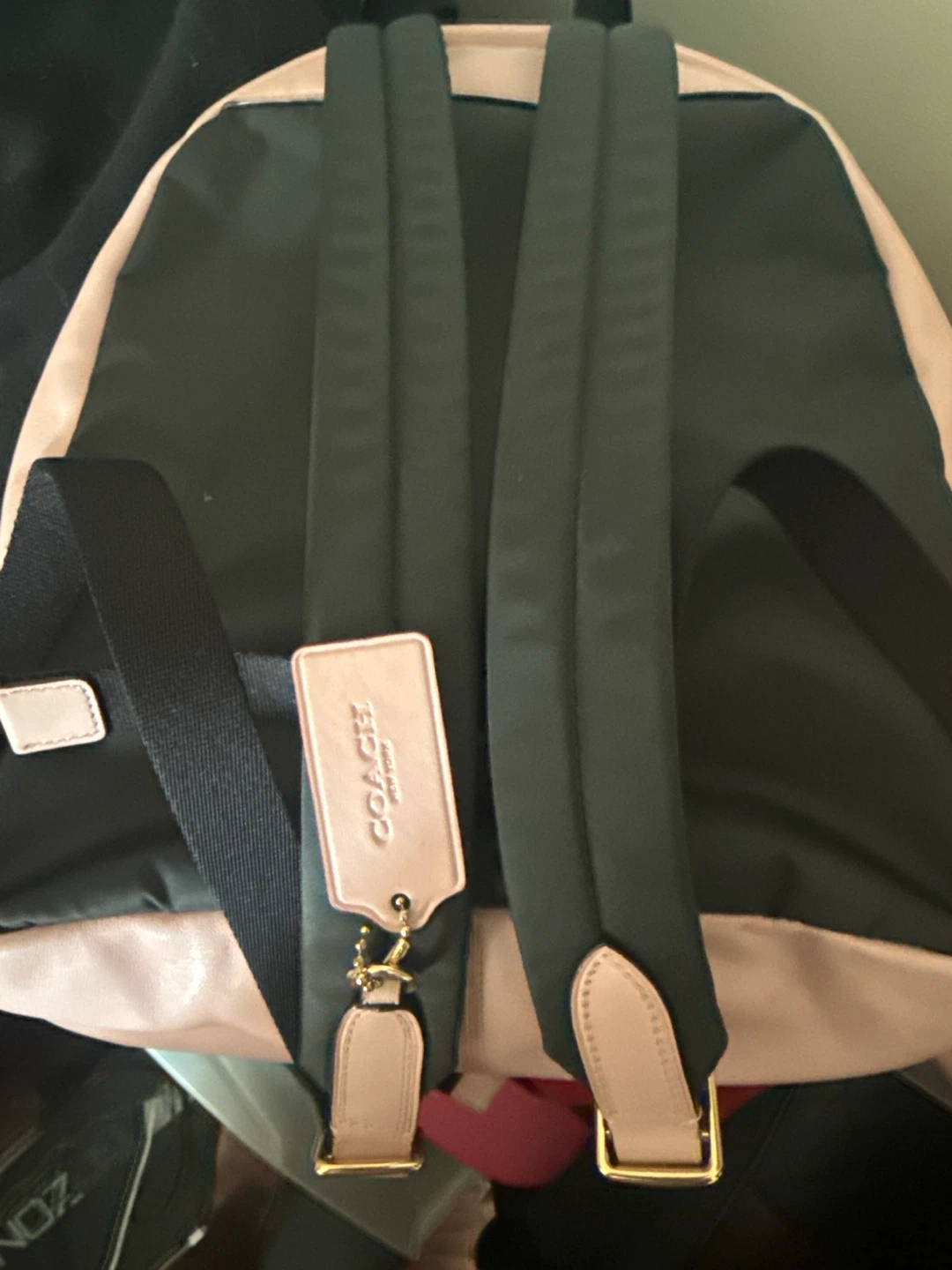 Coach Monogram Canvas Backpack with Pink Trim - photo 2