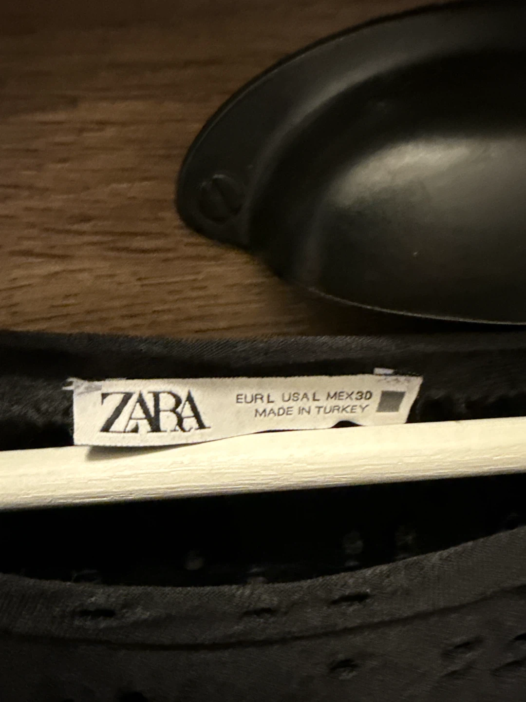 Zara Black Eyelet Long Sleeve Top - photo 2