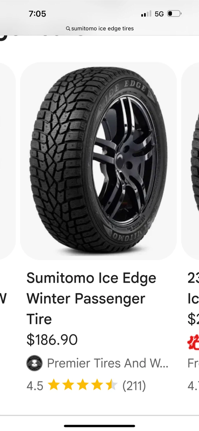 Sumitomo Ice Edge m+s tires 225/55r17 - photo 2