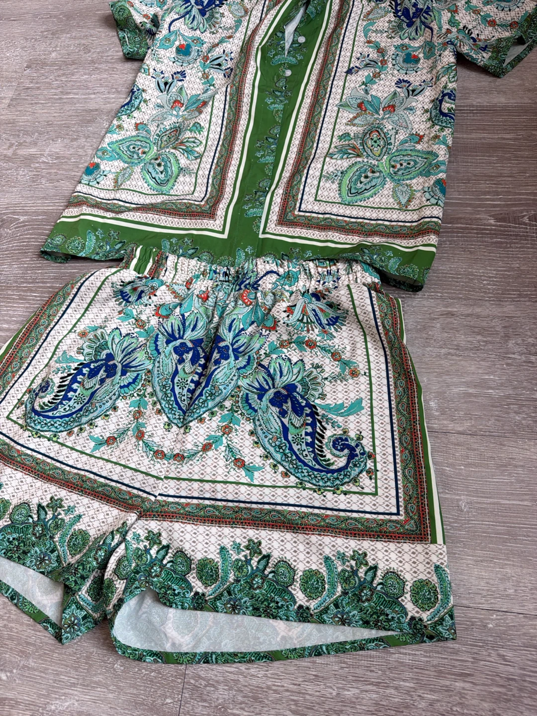 Women's Paisley Print Short Set - photo 2
