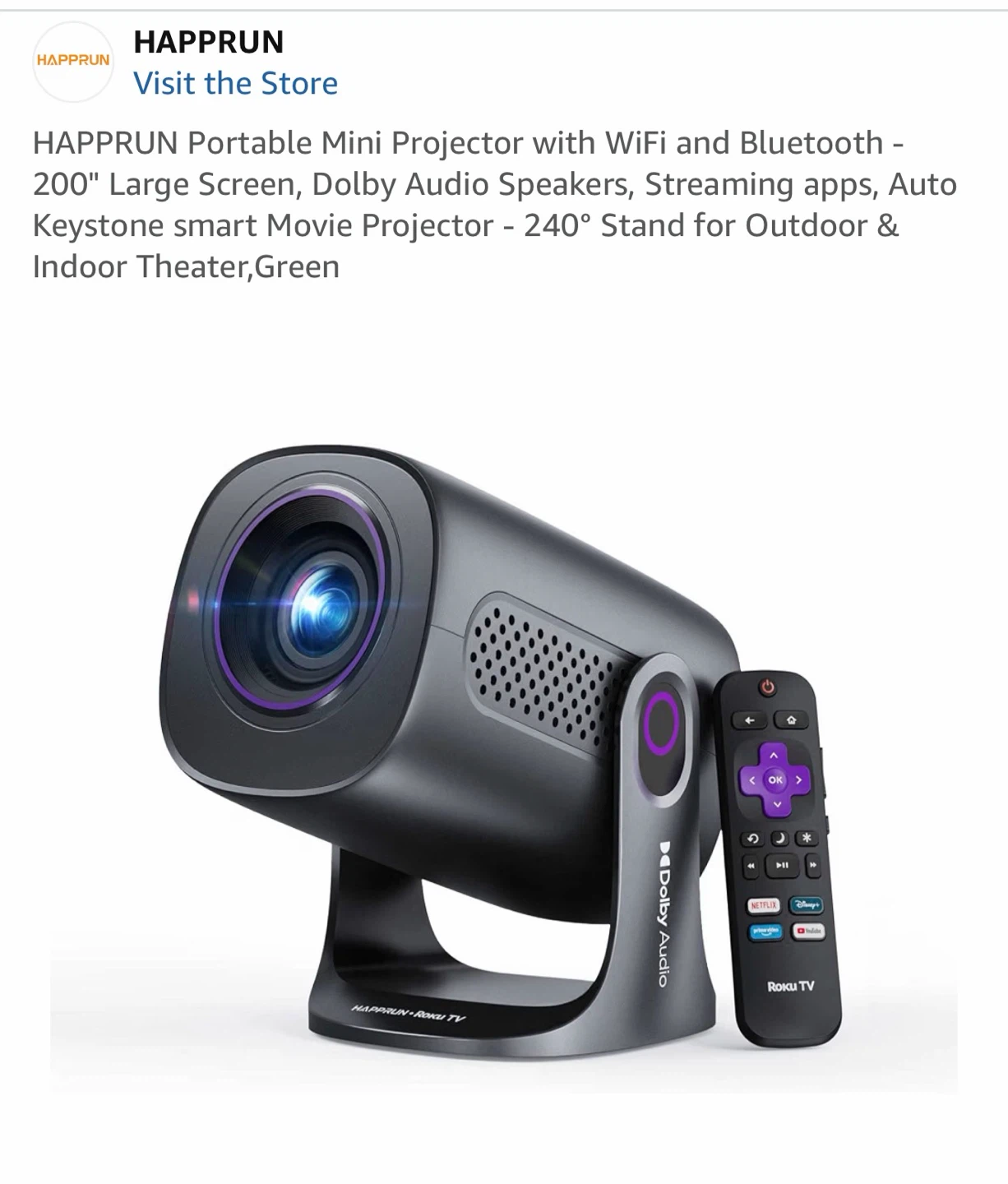 HAPPRUN Portable Mini Projector - Green