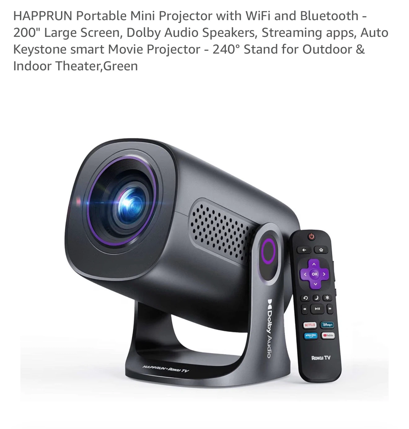 HAPPRUN Portable Mini Projector - Green - photo 2